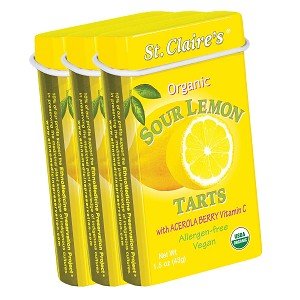 St. Claire's Organic Fruit Tart Candies - Sour Lemon, 1.5 Ounce Tin, Bundle of 3) | Gluten-Free, Vegan, GMO-Free, Plant-based, Allergen-Free