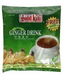 Gold Kili Natural Instant Ginger Tea Drink, 360g Bag (20 Sachets)