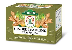 Tadin Ginger Herbal Tea Blend, Caffeine Free, 24 Tea Bags