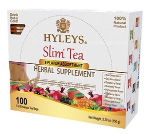 Hyleys Slim Tea (9 Flavor Assortment) - Weight Loss Herbal Supplement (100 Count)